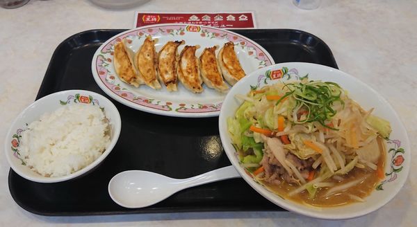 「【3月限定】野菜煮込みラーメン フェアセットB」@餃子の王将 新検見川駅前店の写真