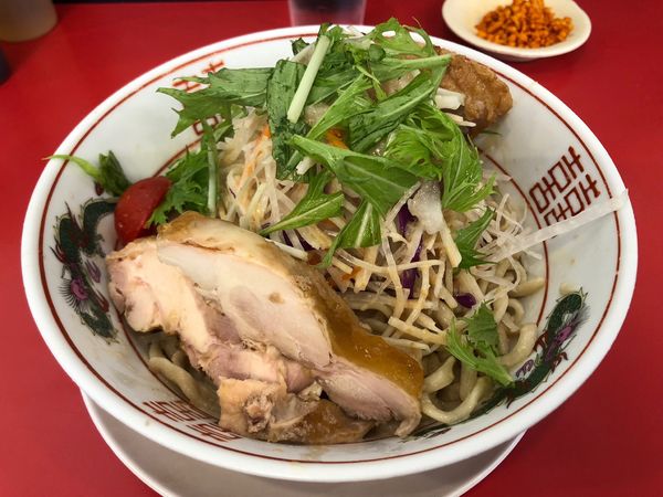 「冷し中華+豚1枚追加」@鷹の目 獨協大学前本店の写真