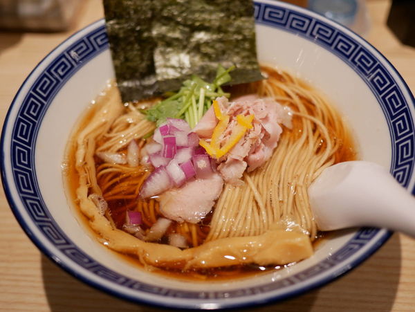 「あご煮干しそば＋サービス替え玉」@中華そば 竹むらの写真