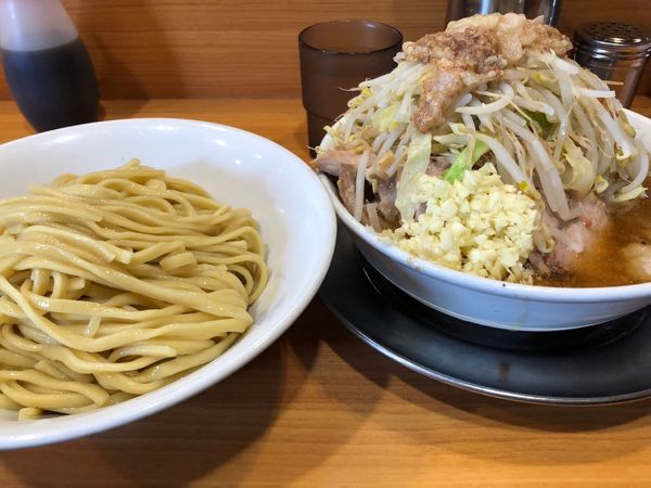 「小つけ麺+豚入り」@ラーメン二郎 八王子野猿街道店2の写真