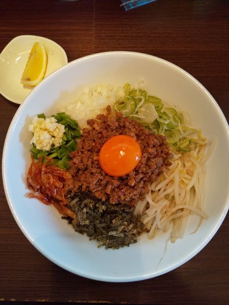 「汁なしエビ塩台湾」@つけ麺 丸和 春田本店の写真