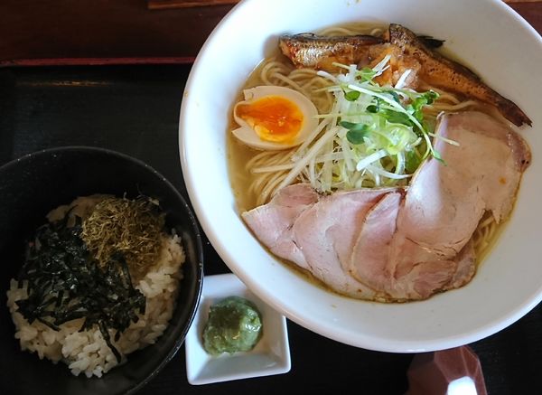 「【限定】鰰と鯛のらーめん ミニ茶漬け付き」@和風らーめん 凪の写真