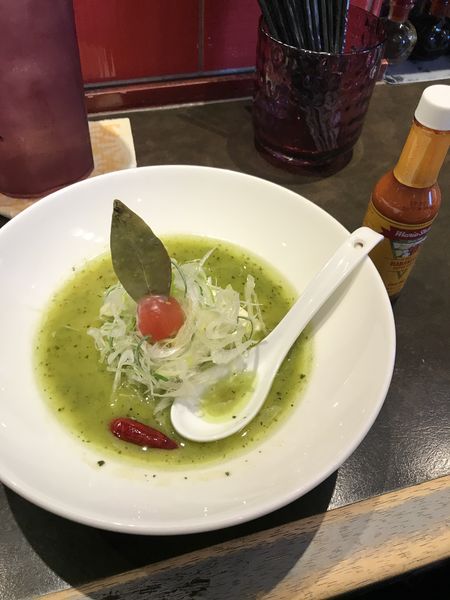「バジルdeグリーン味噌　910円」@麺 藏藏の写真
