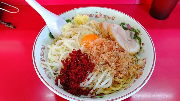 「まぜそば+自家製とうがらし」@赤ひげラーメンの写真