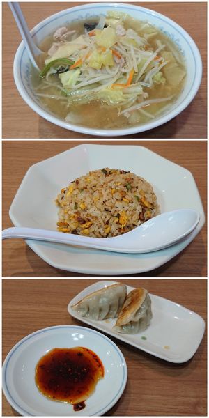 「タンメン(塩)＋Aセット」@手打ちらーめん 福一の写真