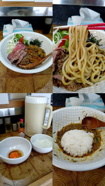 「『まぜそば+生たまご&半ライスセット(¥850+150)』」@麺榮 王様のラーメンの写真