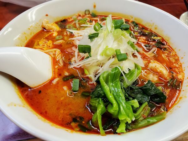 「ミニドラたんたんめん辛さ上級680円＋ニンニク一欠片10円」@らーめん ドラごんちの写真