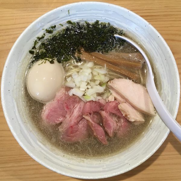 「アサヒプレミアム熟撰 → 特製煮干らぁ麺＋味付き替え玉＋生卵」@麺屋 さくら井の写真