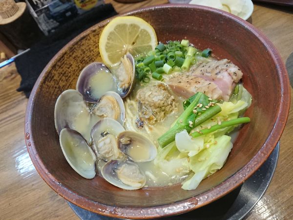「限定 あさりの白湯そば 880円」@中華そば ひらこ屋 㐂ぼしの写真