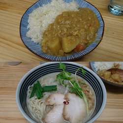 鯖そば＋おうちカレー　1010円