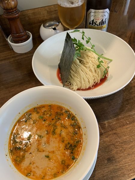 「担々つけ麺980円 ビール500円」@創作麺工房 鳴龍の写真