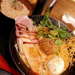 鯛担麺・鯛だし味卵増し＆鯛めし