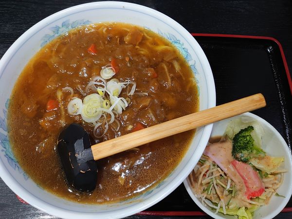 「カレーラーメン(600円)」@万久屋の写真