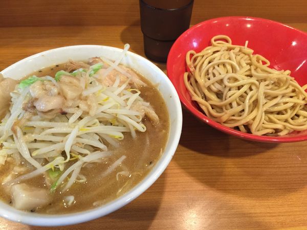 「小つけ麺+豚入り」@ラーメン二郎 八王子野猿街道店2の写真