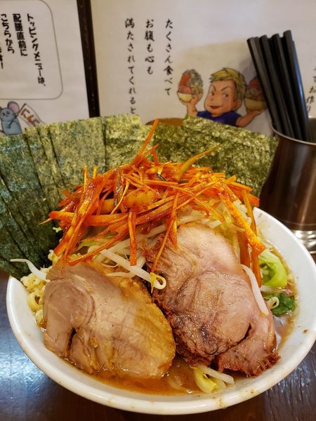 「小ラーメン　海苔W　生姜　辛葱」@麺屋 歩夢の写真