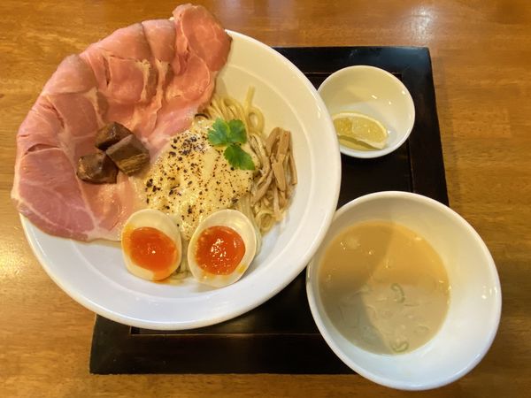 「限定　胡麻のフォルマージュつけ麺1150＋煮卵100」@らぁ麺はうす Sumika0の写真