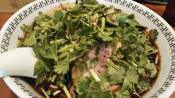 「スパイスパクチー＋半ライス」@スパイス・ラー麺 卍力 秋葉原店の写真