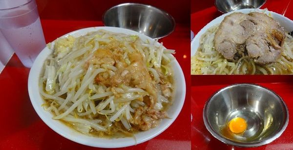 「小ラーメン700円ニンニク脂　生卵50円」@ラーメン二郎 越谷店の写真
