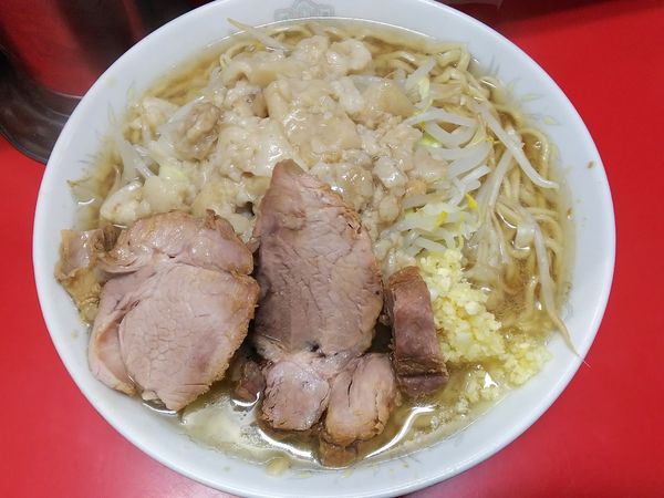 「小ラーメン　ニンニクアブラ　700円」@ラーメン二郎 上野毛店の写真