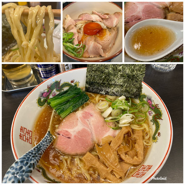 「醤油 750円 卵黄チャーシュー生姜めし 350円」@中華麺きなりの写真
