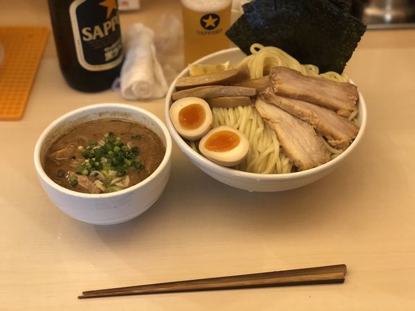 「特製つけそば(大)＋瓶ビール」@つけそば 周の写真