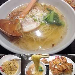 Ａセット（塩ラーメン、半チャーハン、餃子）９００円