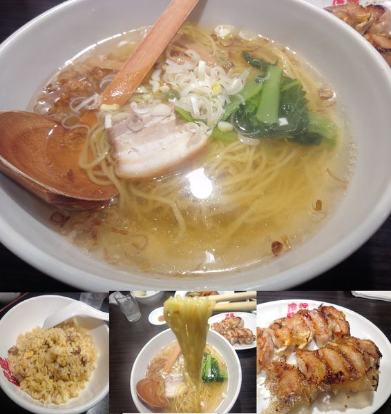 「Ａセット（塩ラーメン、半チャーハン、餃子）９００円」@虎髭 町屋店の写真