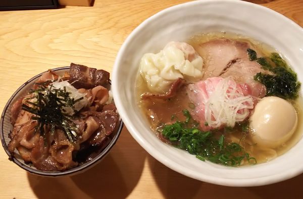 「特製真鯛塩らーめん＋チャーシュー丼」@麺や さい門の写真