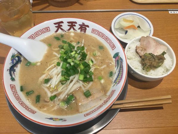 「らーめん+めし・小(¥650+50)」@らーめん天天有 神田の写真