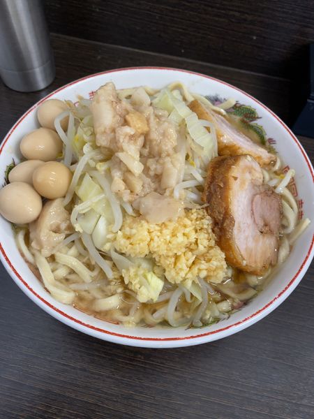 「小ラーメン750円＋うずら」@ラーメン二郎 川越店の写真
