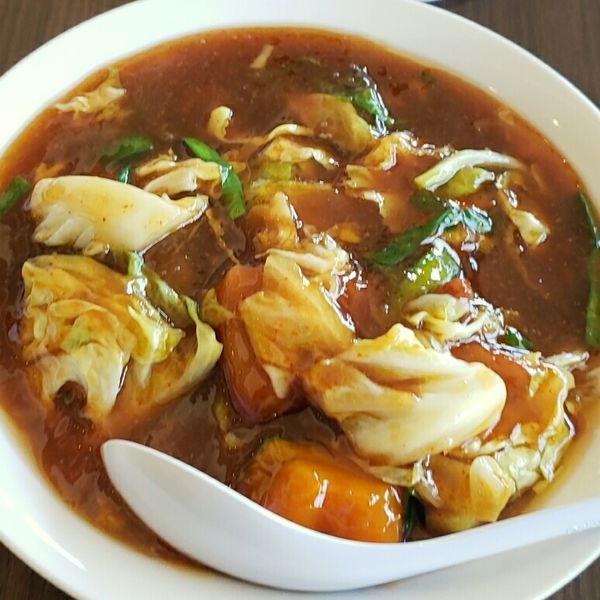 「【限定】角切り豚肉のスタミナラーメン８００円＋麺増し１２０円」@麺屋 天海の写真