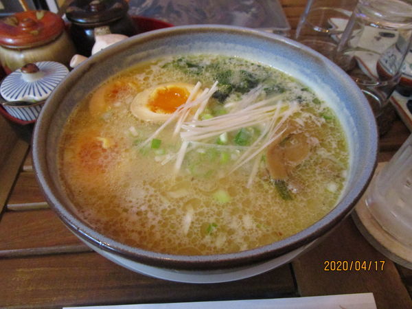 「味噌中華そば 並 850円＋煮卵 100円」@比内地鶏中華そば 田乃井の写真