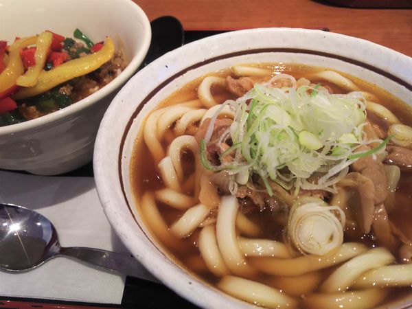 「ダブル埼玉セット（パンチうどん 温×スタカレー丼）￥780」@山田うどん 亀井野店の写真