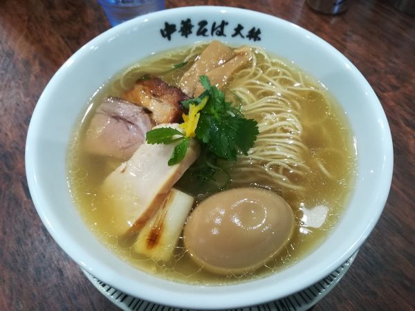 「鴨中華そば　味玉入り(塩)」@鴨と鶏 中華そば 大林の写真