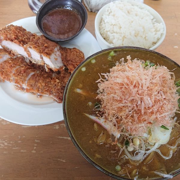 「縞腸和風カレー南蛮Ａ1500円、紫峰豚Ｓヒレカツ2000円」@MENYA 食い味の道有楽の写真