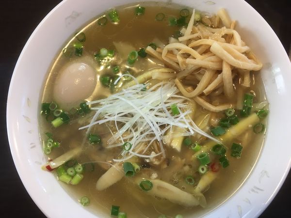 「【限定】アサリと姫筍のピリ辛塩あんかけ麺 700円」@らーめん 竜屋の写真