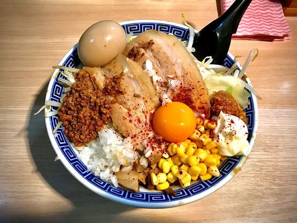 「カレーまぜそば豚入り+味玉」@名古屋辛ジロー 天風の写真