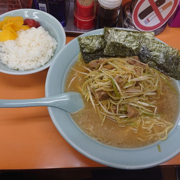 「ネギラーメン790円、半ライス110円」@ラーメンショップ 鎌ヶ谷の写真