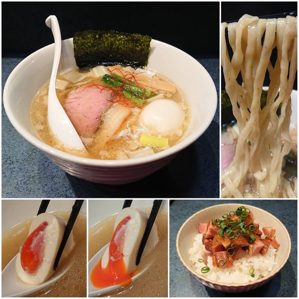 「味玉中華そば(塩)＋肉飯」@麺屋 咲の写真