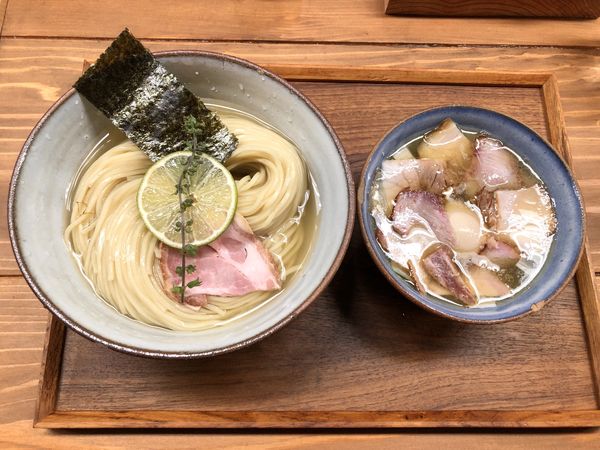 「昆布水のつけめん350g (塩) ￥1100＋味玉」@YOKOKURA STOREHOUSEの写真