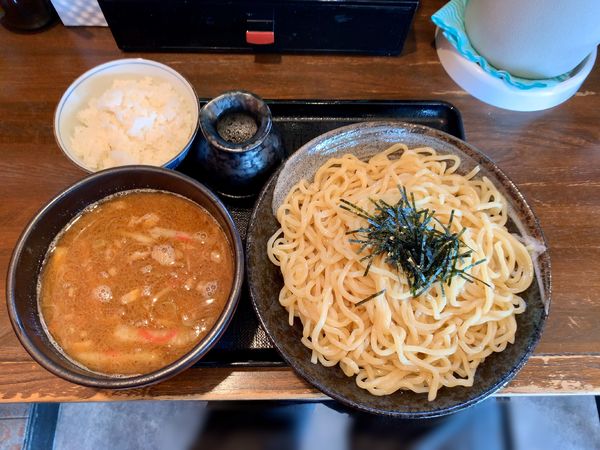 「醤油 つけ麺　中盛」@麺処 信心の写真