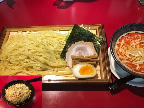 「坦々つけ麺920円、半チャーハン250円」@ラーメン商人の写真
