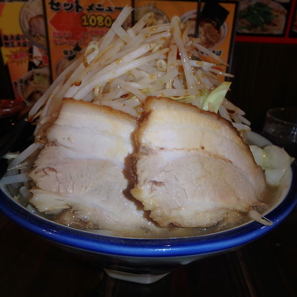 「ふじもりラーメン(麺野菜大盛)800円、ライス小100円」@G麺ふじもり 三島店の写真