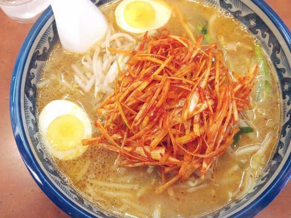 「ネギミソラーメン+ゆで玉子」@珍來 平井店の写真