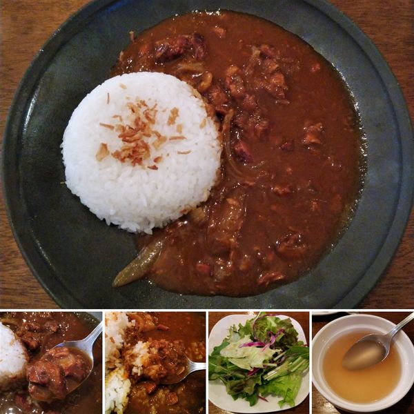 「豚軟骨と新玉ネギのカレーライス  500円」@ビストロ山デューの写真