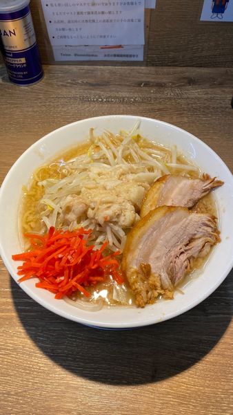 「細麺ラーメン +あぶら、紅しょうが」@麺屋 浜一の写真