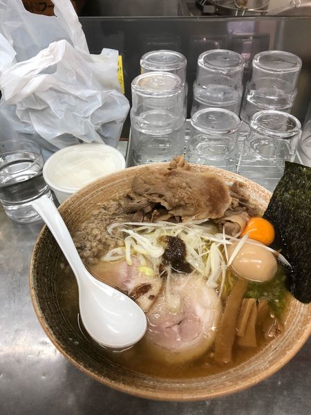 「カマス出汁悪い奴塩＋悪い肉」@覆麺 智の写真