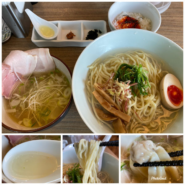「特製蜆昆布水つけ麺（塩）1350円＋漬け卵黄丼 50円」@中華そば 和渦 TOKYOの写真
