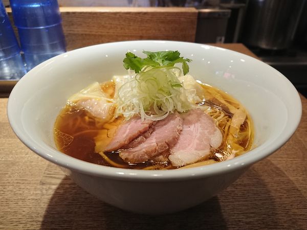 「中華そば＋ワンタン＋和え玉(鶏油)」@中華そば 麺壁九年 本店の写真