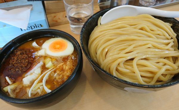 「限定 坦々ぶたぶた つけ麺」@中華そば・特製もりそば 満帆 伊勢崎店の写真